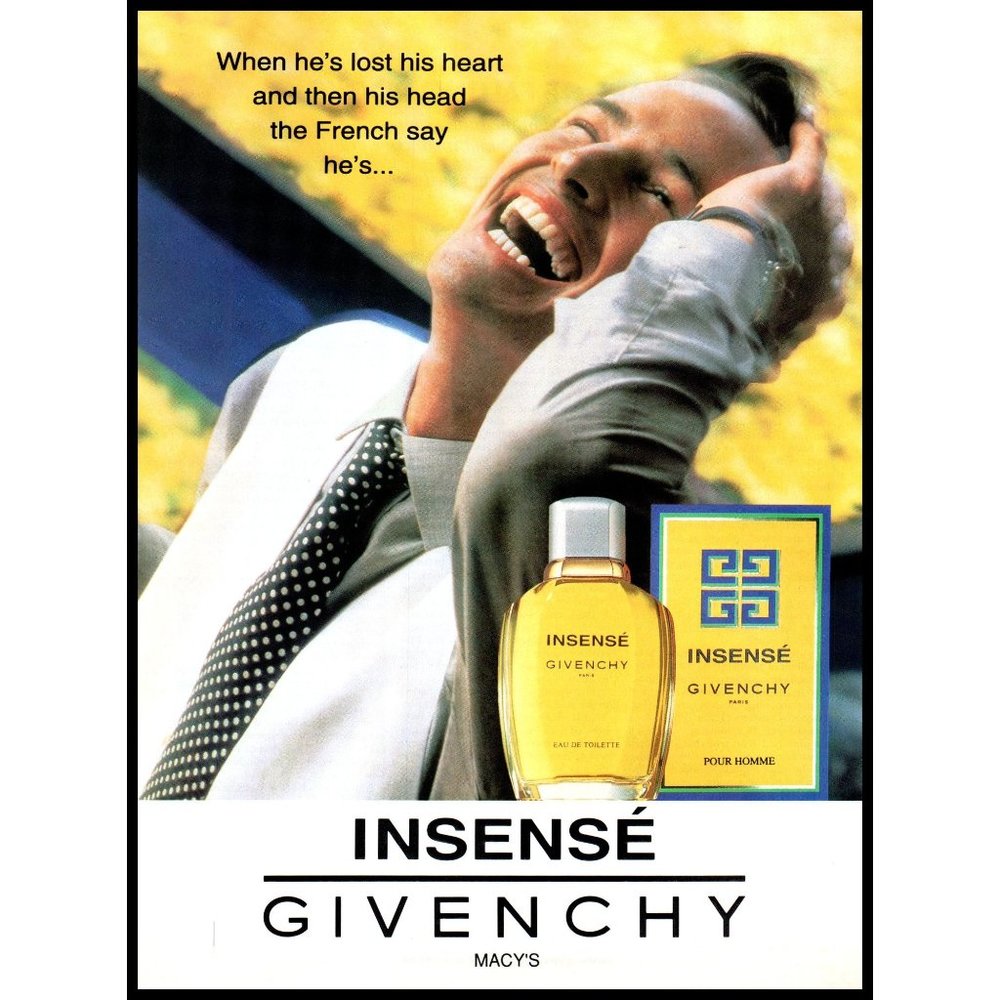 1994 Givenchy Insense Mens Cologne Fragrance Vintage Print Ad Wall Art Photo
